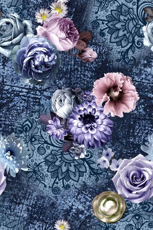 牛仔布印花华亿平台图片