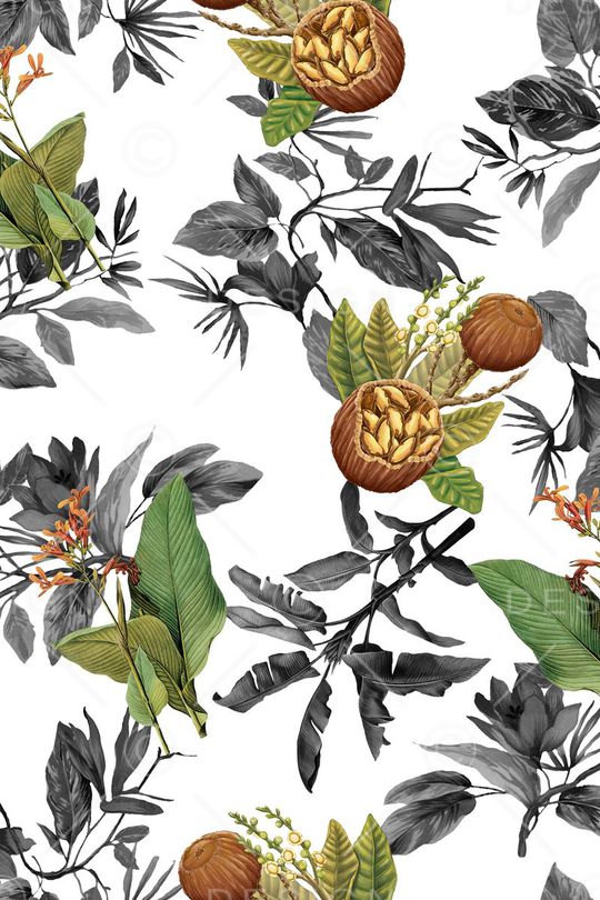 树叶印花华亿平台图片