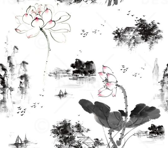 荷花印花华亿平台图片