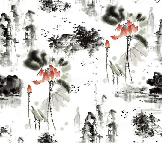 荷花印花华亿平台图片