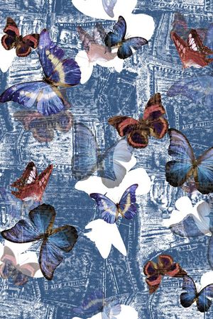 牛仔纹理印花华亿平台图片