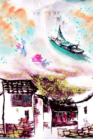 中国风印花华亿平台图片