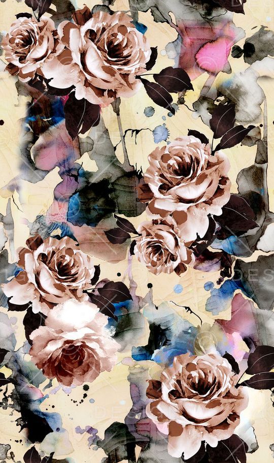 抽象写意花卉印花华亿平台图片