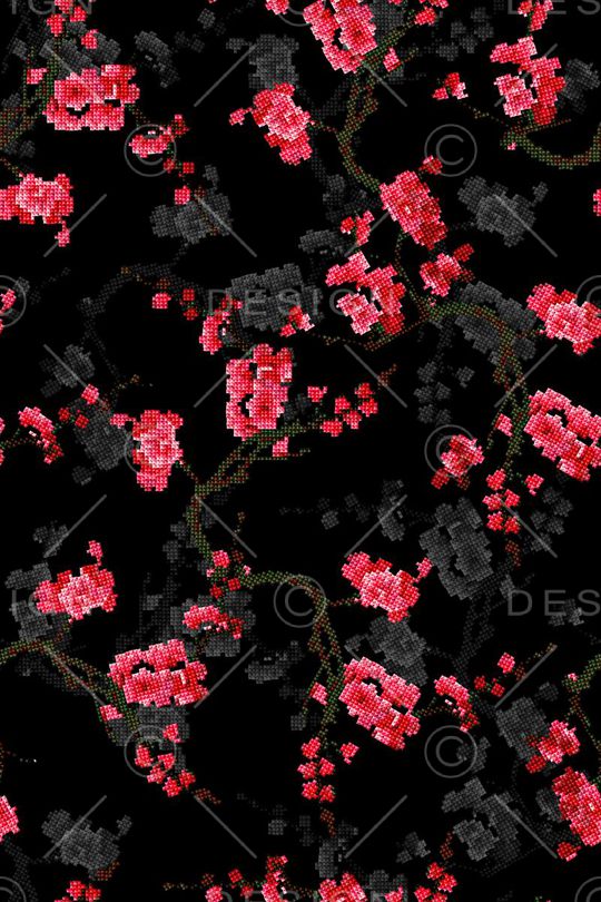 仿绣花印花华亿平台图片