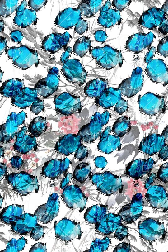 水墨印花华亿平台图片