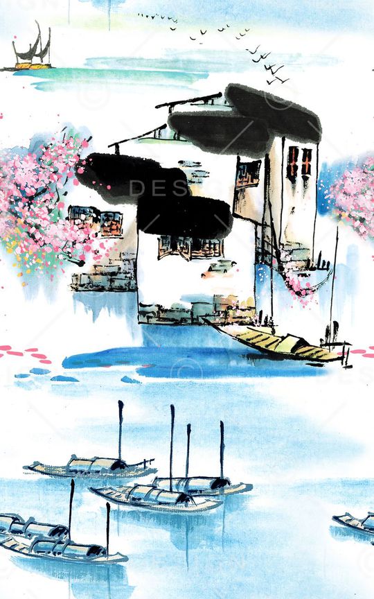 中国风印花华亿平台图片