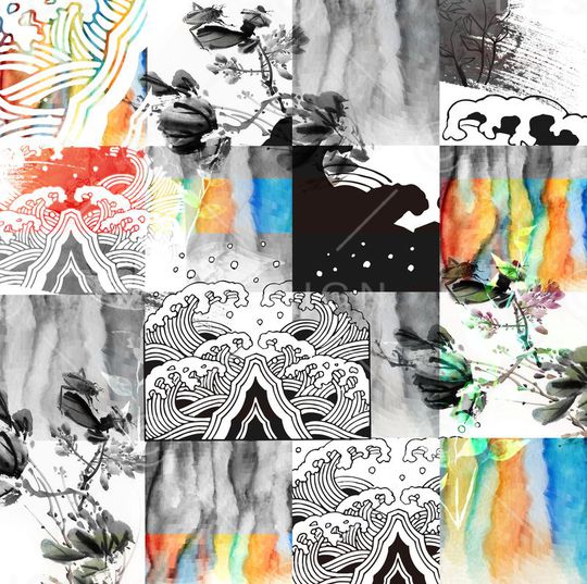 山水画印花华亿平台图片