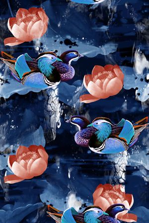 抽象几何清爽梦幻艺术平底立体手绘满版最新高清数码蕾丝民族中国风绣花珠宝肌理时尚潮

流大牌复古欧美风印花华亿平台图片