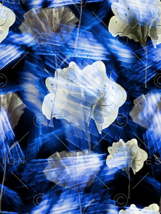 复古、手绘、花朵印花华亿平台图片