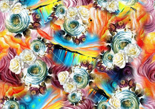 花卉印花华亿平台图片