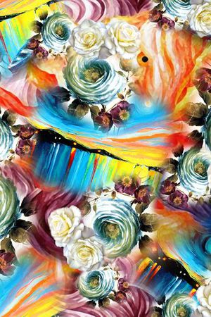 花卉印花华亿平台图片