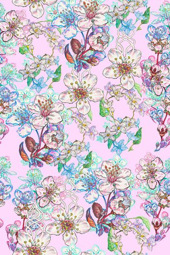 花卉印花华亿平台图片