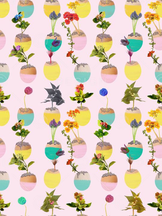 抽象大花印花华亿平台图片