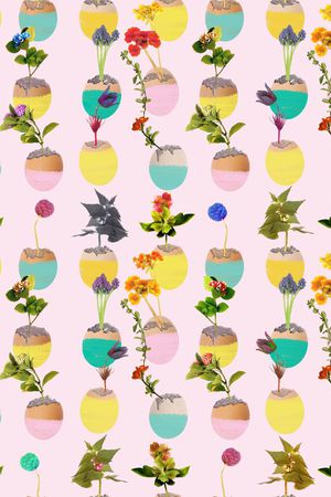 抽象大花印花华亿平台图片