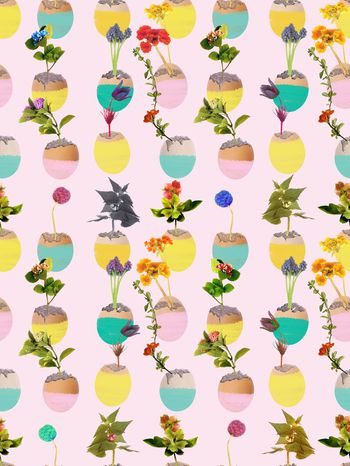 抽象大花印花华亿平台图片