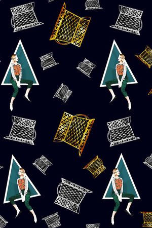 水彩画印花华亿平台图片