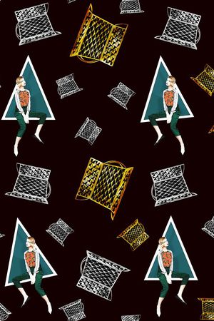 水彩画印花华亿平台图片