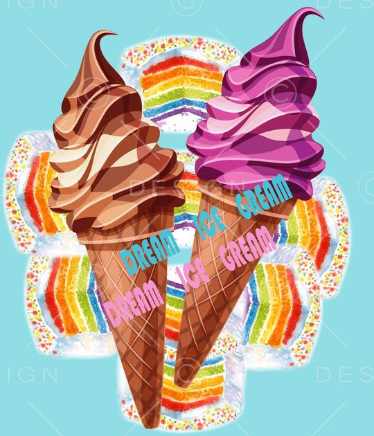 冰淇淋印花华亿平台图片