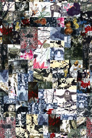 国画拼接印花华亿平台图片