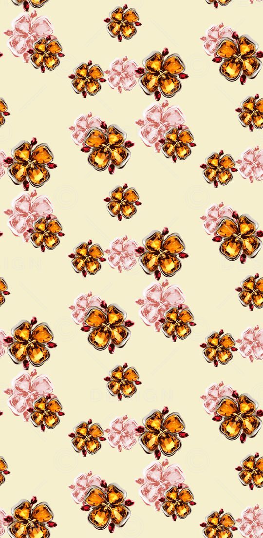 珠宝花朵印花华亿平台图片