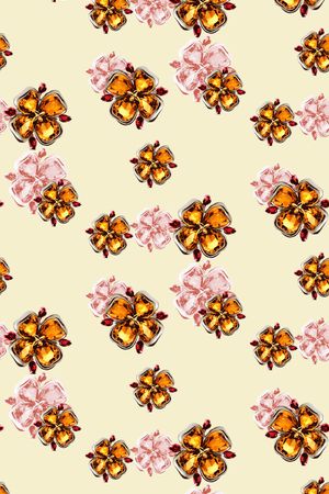 珠宝花朵印花华亿平台图片