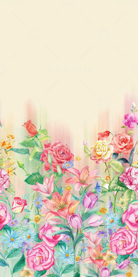 时尚手绘水彩女装花卉印花印花华亿平台图片