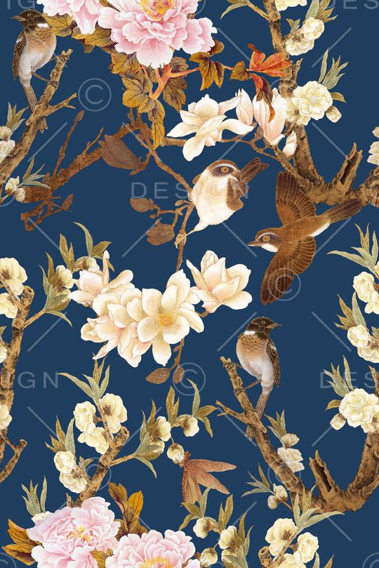 花鸟印花华亿平台图片