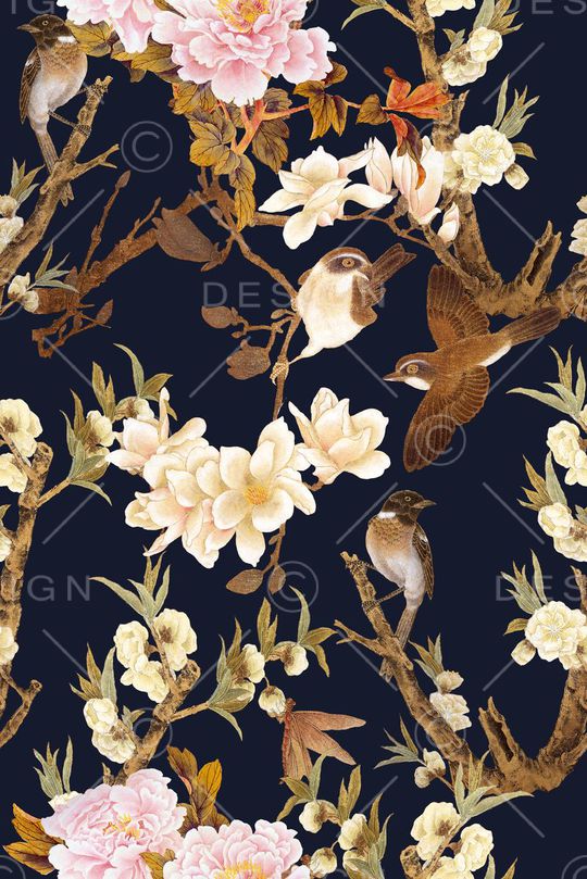 花鸟印花华亿平台图片