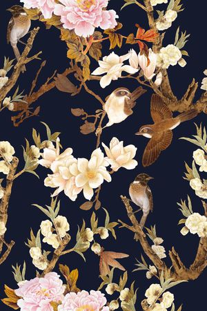 花鸟印花华亿平台图片