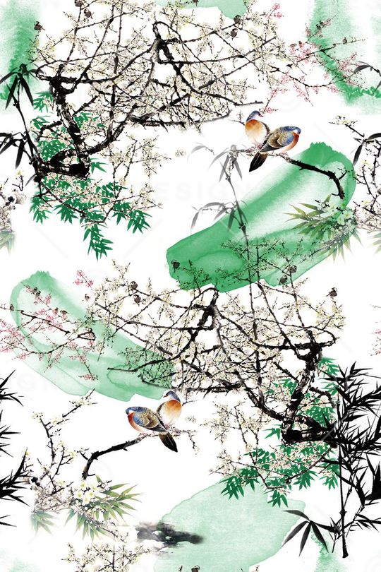 中国风印花华亿平台图片