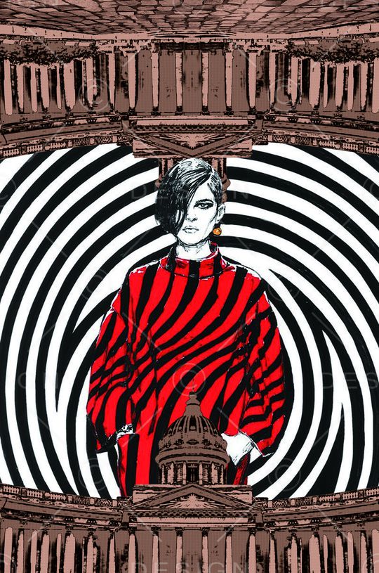 复古建筑印花华亿平台图片