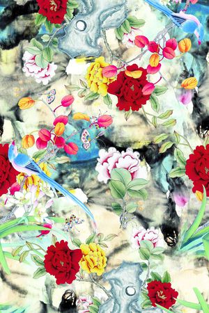 花卉印花华亿平台图片