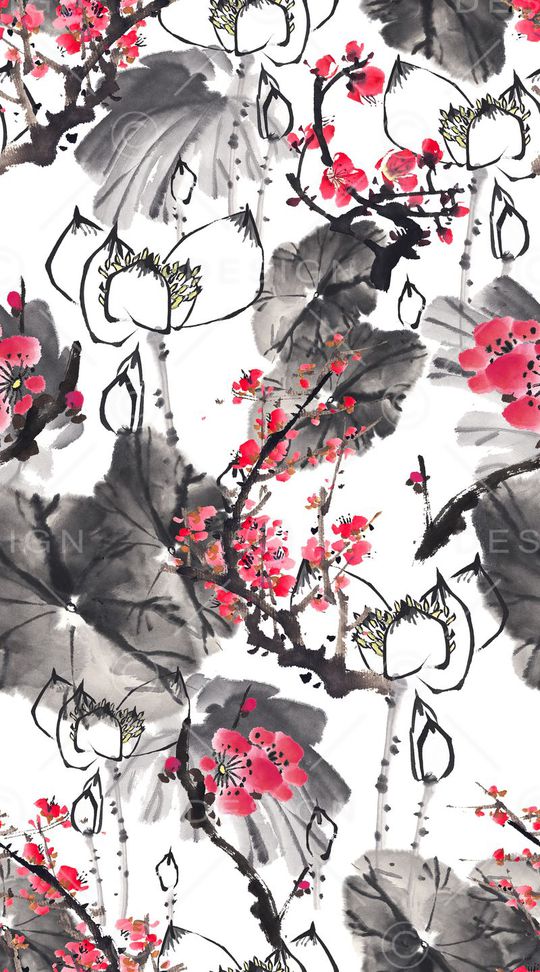 荷花印花华亿平台图片