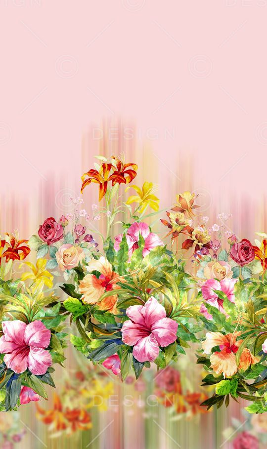 时尚手绘水彩画花卉印花印花华亿平台图片