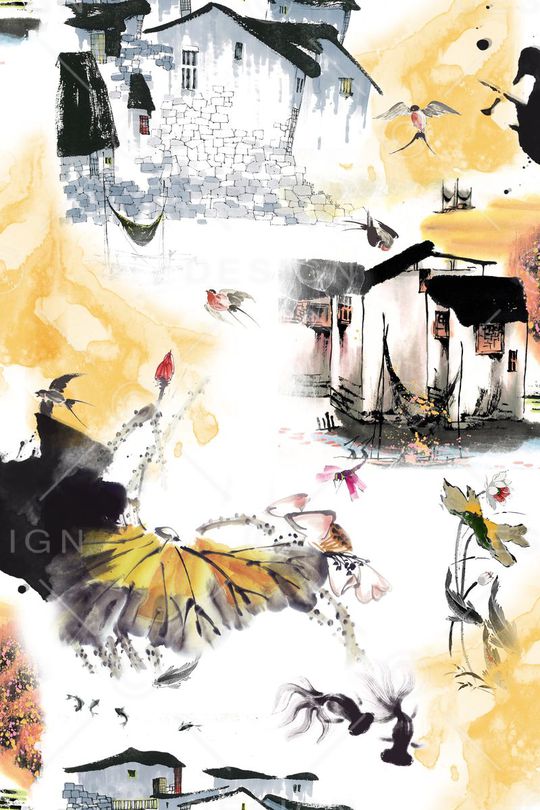 中国风印花华亿平台图片