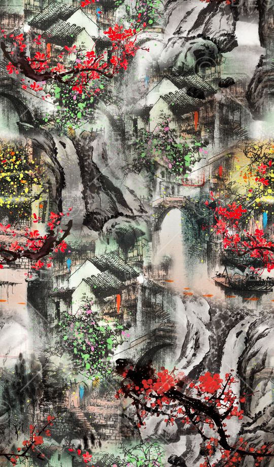 中国风印花华亿平台图片