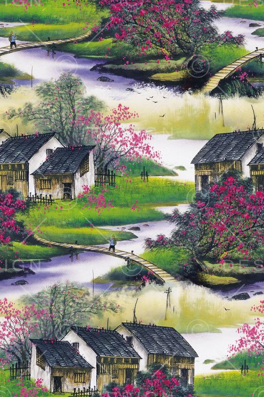 水墨印花华亿平台图片