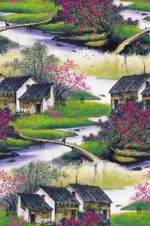 水墨印花华亿平台图片