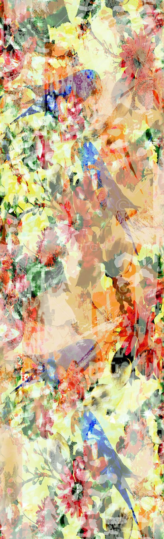 花卉长巾印花华亿平台图片