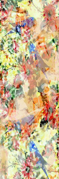 花卉长巾印花华亿平台图片