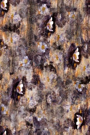 水墨花卉印花华亿平台图片