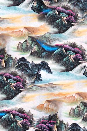 抽象几何清爽梦幻艺术平底立体手绘满版最新高清数码蕾丝民族中国风绣花珠宝肌理时尚潮

流大牌复古欧美风印花华亿平台图片