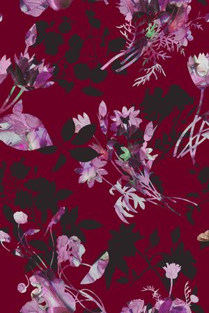 手绘花卉印花华亿平台图片