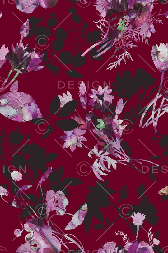 手绘花卉印花华亿平台图片