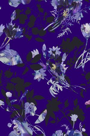 手绘花卉印花华亿平台图片