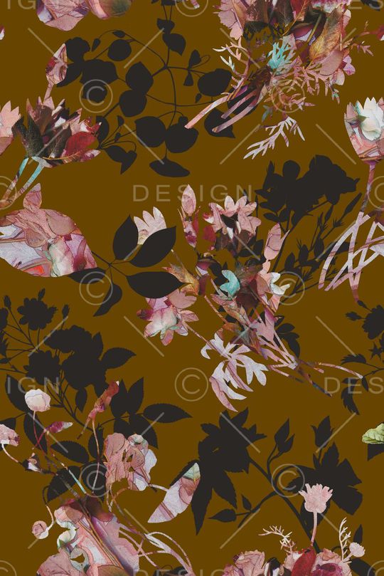 手绘花卉印花华亿平台图片