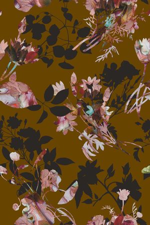 手绘花卉印花华亿平台图片