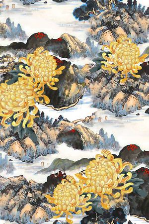 抽象几何清爽梦幻艺术平底立体手绘满版最新高清数码蕾丝民族中国风绣花珠宝肌理时尚潮

流大牌复古欧美风印花华亿平台图片