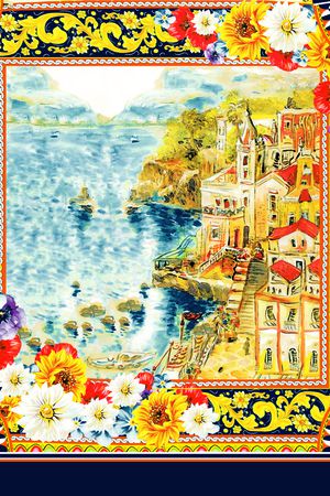 方形花印花华亿平台图片