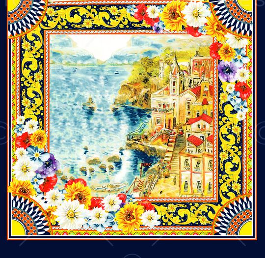 方形花印花华亿平台图片